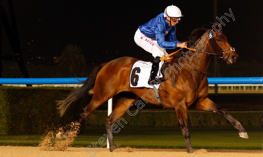 Gold-Town-0008 
 GOLD TOWN (William Buick) wins The UAE 2000 Guineas Trial Div1 Meydan 25 Jan 2018 - Pic Steven Cargill / Racingfotos.com