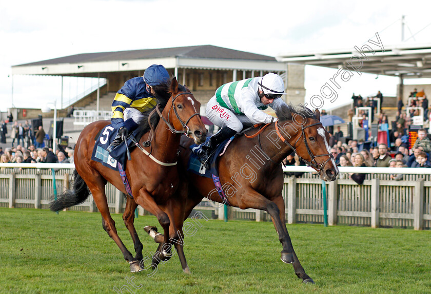 Kawida-0006 
 KAWIDA (right, Tom Marquand) beats FLASH BETTY (left) in The British Stallion Stds EBF Montrose Fillies Stakes
Newmarket 30 Oct 2021 - Pic Steven Cargill / Racingfotos.com