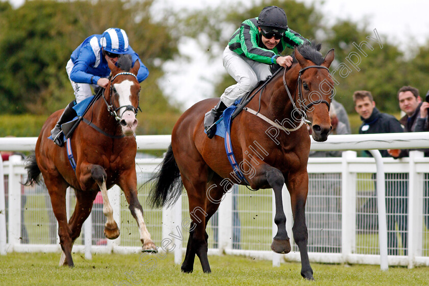 Billy-Ray-0008 
 BILLY RAY (Charles Bishop) beats ALMOGHARED (left) in The Betfred Treble Odds On Lucky 15's British EBF Maiden Stakes Salisbury 29 Apr 2018 - Pic Steven Cargill / Racingfotos.com