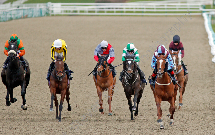 Stay-Classy-0004 
 STAY CLASSY (right, Angus Villiers) beats VISIONARA (2nd left) and KWELA (2nd right) in The Ladbrokes Home Of The Odds Boost Fillies Handicap
Lingfield 11 Dec 2019 - Pic Steven Cargill / Racingfotos.com