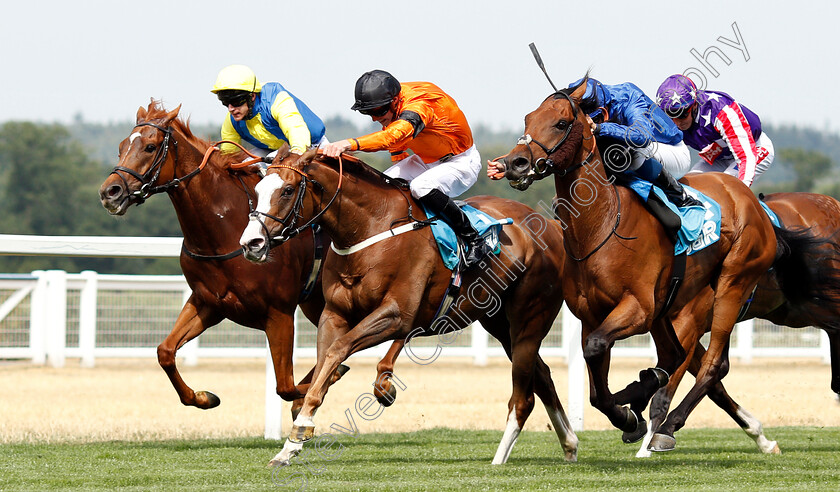 Speedo-Boy-0001 
 SPEEDO BOY (centre, James Doyle) beats ALQAMAR (right) and MANCINI (left) in The JGR Brown Jack Handicap
Ascot 27 Jul 2018 - Pic Steven Cargill / Racingfotos.com