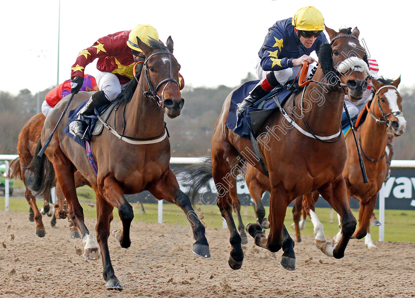 Almurr-0004 
 ALMURR (right, Ben Curtis) beats KNOCKABOUT QUEEN (left) in The #Betyourway At Betway Handicap Div2
Wolverhampton 3 Jan 2020 - Pic Steven Cargill / Racingfotos.com