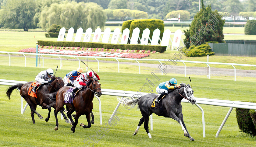 Gidu-0001 
 GIDU (Manuel Franco) beats ANNALS OF TIME (left) in Allowance
Belmont Park USA 7 Jun 2019 - Pic Steven Cargill / Racingfotos.com