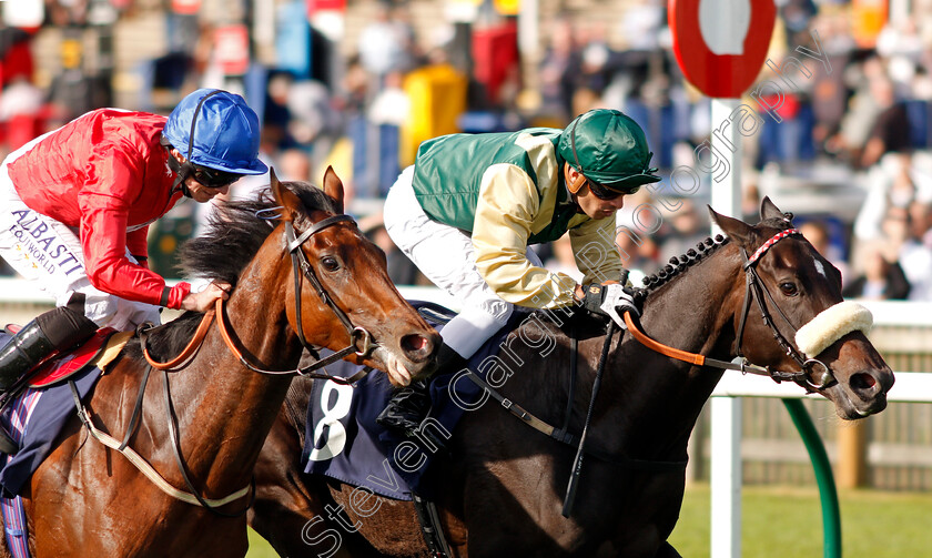 Toy-Theatre-0006 
 TOY THEATRE (right, Silvestre De Sousa) beats PARLANCE (left) in The Swynford Manor Wedding Venue Fillies Handicap Newmarket 28 Sep 2017 - Pic Steven Cargill / Racingfotos.com