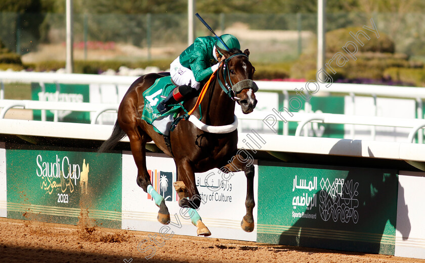 Wahbat-Alrahman-0002 
 WAHBAT ALRAHMAN (Adel Alfouraidi)
King Abdulaziz Racecourse, Kingdom of Saudi Arabia, 24 Feb 2023 - Pic Steven Cargill / Racingfotos.com