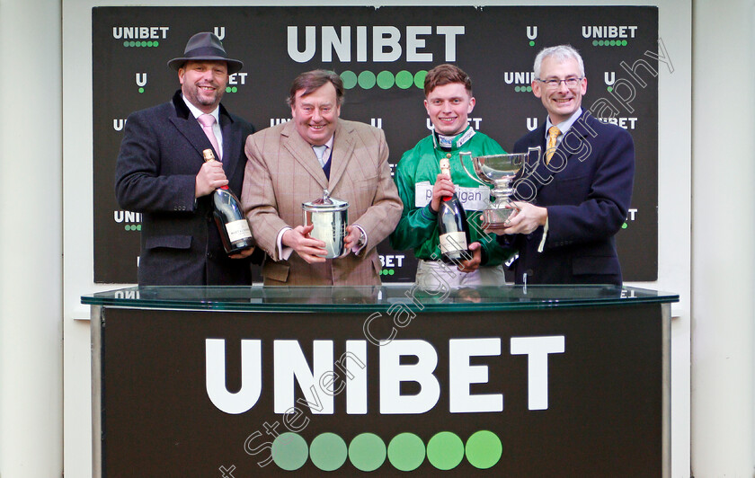 Call-Me-Lord-0006 
 Presentation to Anthony Bromily, Nicky Henderson and James Bowen for The Unibet International Hurdle won by CALL ME LORD 
Cheltenham 14 Dec 2019 - Pic Steven Cargill / Racingfotos.com