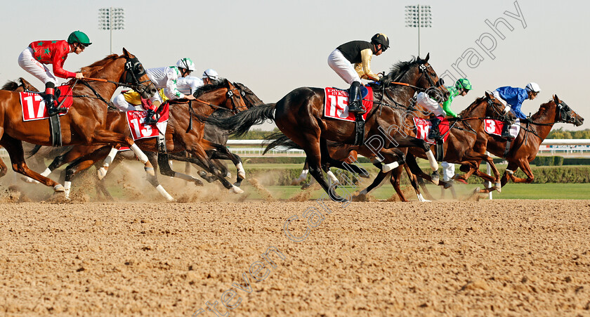 Emblem-Storm-0002 
 EMBLEM STORM (green, Oisin Murphy) tracks the leader on his way to winning The Al Bastakiya from TUZ (15)
Meydan 7 Mar 2020 - Pic Steven Cargill / Racingfotos.com