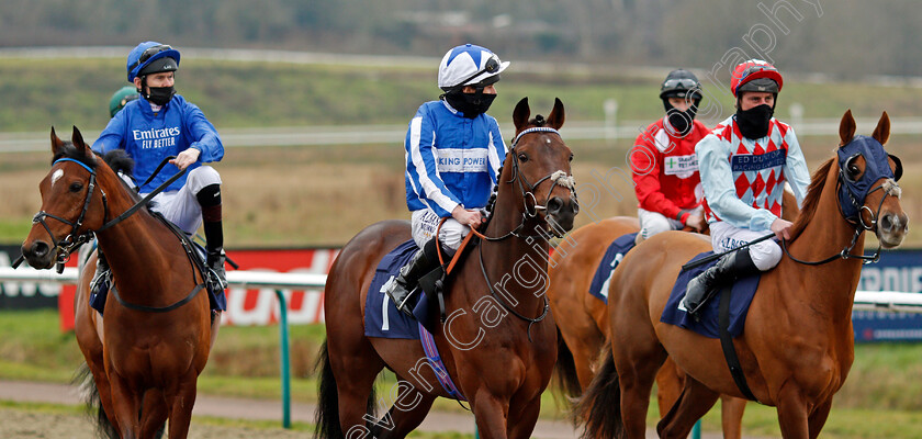 Bangkok-0003 
 BANGKOK (centre, Ryan Moore) with FOREST OF DEAN (left) and RED VERDON (right) before winning The Betway Winter Derby Trial Stakes
Lingfield 6 Feb 2021 - Pic Steven Cargill / Racingfotos.com