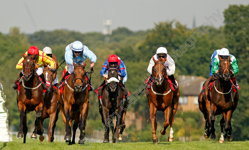 Here s-Two-0001 
 HERE'S TWO (2nd left, Kieran O'Neill) beats HELFIRE (left) and MISS OSIER (2nd right) and TWILIGHT SPIRIT (right) in The Happy 10th Birthday Amethyst Lettings Fillies Handicap Sandown 1 Sep 2017 - Pic Steven Cargill / Racingfotos.com