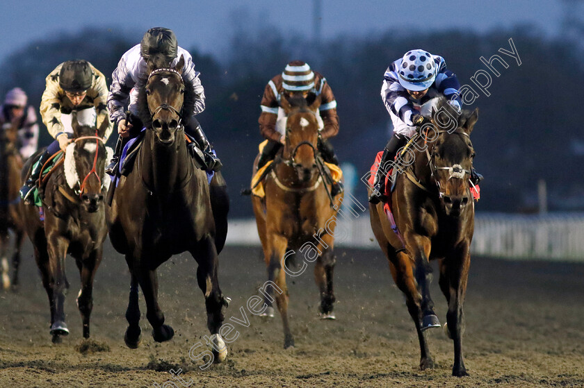 Con-Te-Partiro-0002 
 CON TE PARTIRO (left, Hollie Doyle) beats ECCENTRIC (right) in The Unibet Supports Safe Gambling Handicap
Kempton 14 Feb 2024 - Pic Steven Cargill / Racingfotos.com