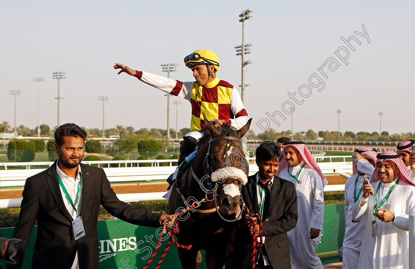 Altawhidi-0004 
 ALTAWHIDI (Camillo Ospina) winner of The International Jockeys Challenge R1
King Abdulaziz Racecourse, Saudi Arabia, 23 Feb 2024 - Pic Steven Cargill / Racingfotos.com