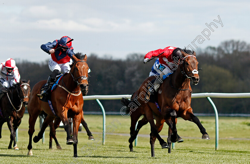 Billhilly-0002 
 BILLHILLY (right, Stevie Donohoe) beats ZLATAN (left) in The Mansionbet Beaten By A Head Handicap
Nottingham 7 Apr 2021 - Pic Steven Cargill / Racingfotos.com