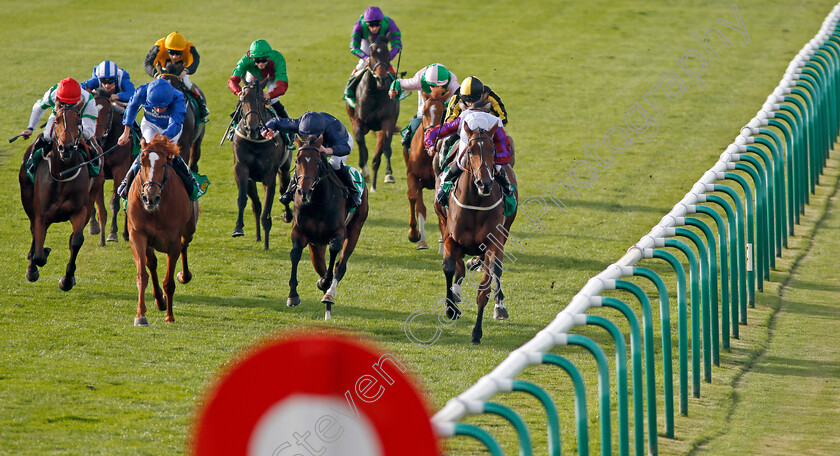 Laurens-0003 
 LAURENS (right, P J McDonald) beats SEPTEMBER (centre) and MAGIC LILY (2nd left) in The bet365 Fillies Mile Newmarket 13 Oct 2017 - Pic Steven Cargill / Racingfotos.com