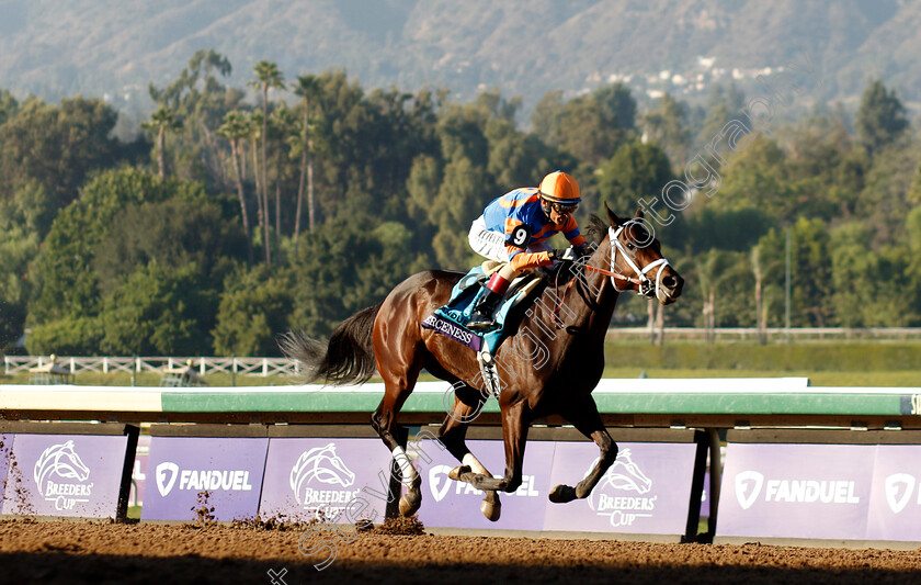 Fierceness-0007 
 FIERCENESS (John Velazquez) wins The Breeders' Cup Juvenile 
Santa Anita 3 Nov 2023 - Pic Steven Cargill / Racingfotos.com