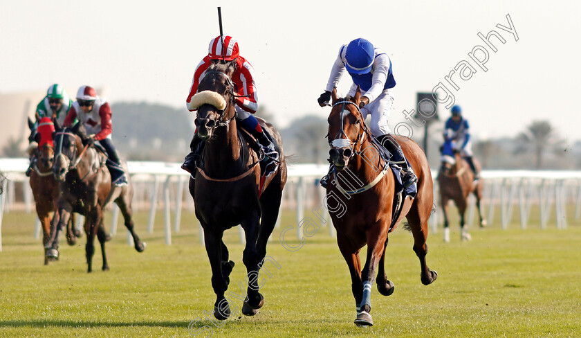 Macaque-0004 
 MACAQUE (left, Abdulla Faisal) beats MUSHTAQ (right) in The Bahrain Economic Develpment Board Cup
Rashid Equestrian & Horseracing Club, Bahrain 20 Nov 2020 - Pic Steven Cargill / Racingfotos.com