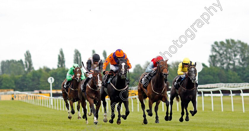 Naval-Commander-0001 
 NAVAL COMMANDER (centre, James Doyle) beats GIN PALACE (2nd right) and ITKAANN (right) in The My Oddsboost On Betfair Handicap
Newbury 10 Jun 2021 - Pic Steven Cargill / Racingfotos.com