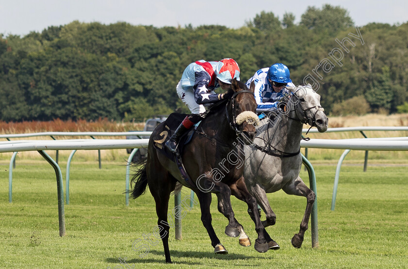 Ghost-Story-0006 
 GHOST STORY (left, David Egan) beats BRECKENRIDGE (right) in The Follow Rhino.bet On Instagram EBF Fillies Novice Stakes
Nottingham 19 Jul 2024 - Pic Steven Cargill / Megan Dent / Racingfotos.com