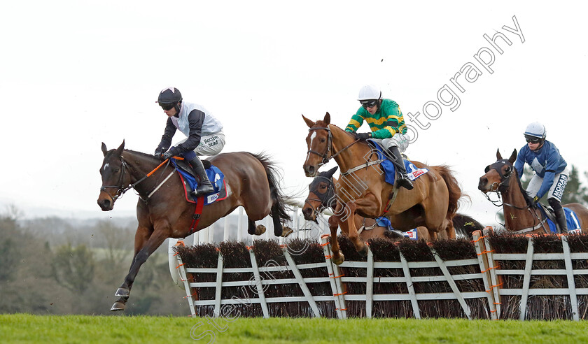 Relieved-Of-Duties-and-Kel-Histoire-0001 
 RELIEVED OF DUTIES (left, Danny Gilligan) with KEL HISTOIRE (centre, Mark Walsh)
Punchestown 12 Jan 2025 - Pic Steven Cargill / Racingfotos.com