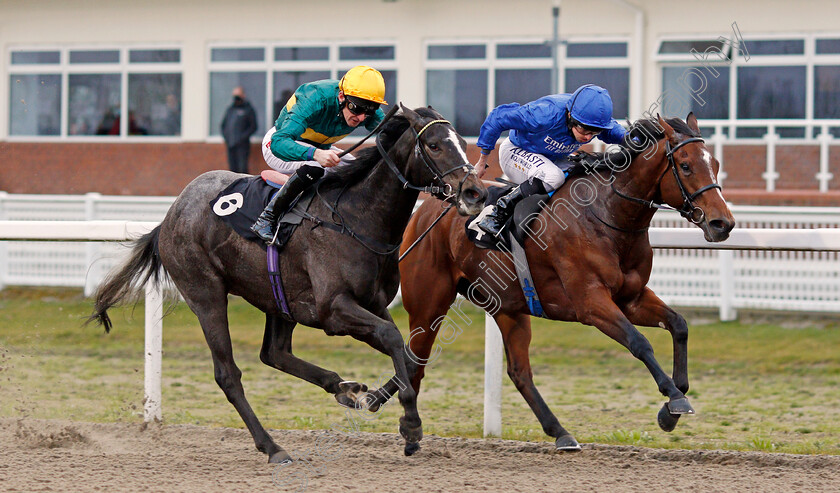 Regent-0002 
 REGENT (left, Robert Havlin) beats COLOUR OF LIGHT (right) in The tote Placepot Your First Bet Fillies Novice Stakes
Chelmsford 4 Mar 2021 - Pic Steven Cargill / Racingfotos.com