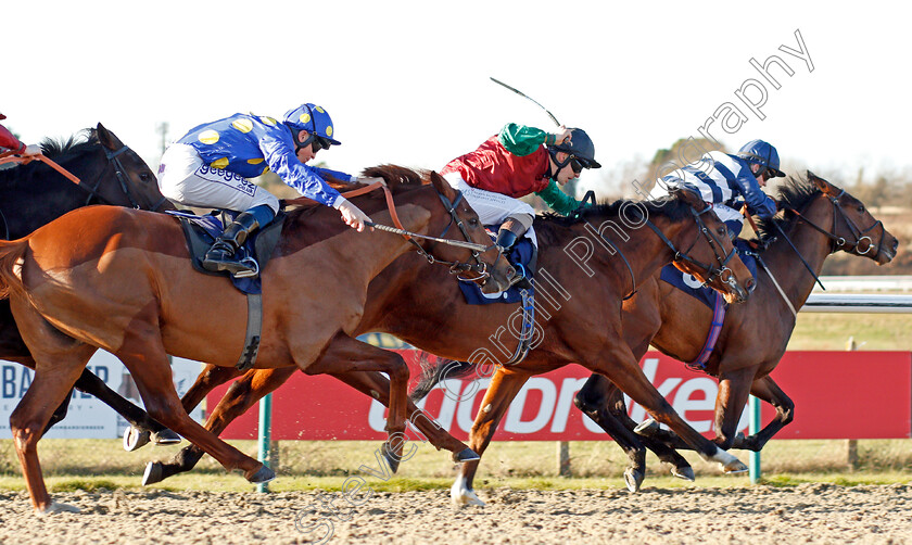 River-Song-0004 
 RIVER SONG (Hollie Doyle) beats MADE IN ITALY (centre) and DROMARA KING (left) in The Ladbrokes Where The Nation Plays Novice Median Auction Stakes Div2
Lingfield 4 Jan 2020 - Pic Steven Cargill / Racingfotos.com