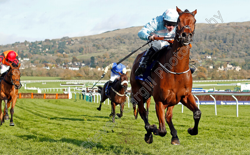 Twobeelucky-0007 
 TWOBEELUCKY (A E Lynch) wins The Masterson Holdings Hurdle Cheltenham 28 Oct 2017 - Pic Steven Cargill / Racingfotos.com