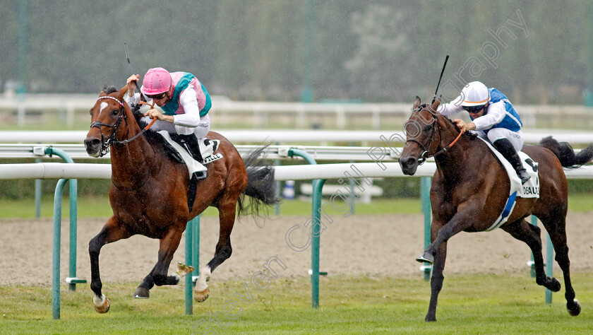 Klondike-0005 
 KLONDIKE (Christophe Soumillon) beats SACRED SPIRIT (right) in The Prix de Reux
Deauville 3 Aug 2024 - Pic Steven Cargill / Racingfotos.com