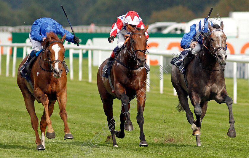 Modern-News-0003 
 MODERN NEWS (left, William Buick) beats GIOIA CIECA (centre) and MOTAWAAJED (right) in The Cazoo Handicap
Doncaster 9 Sep 2021 - Pic Steven Cargill / Racingfotos.com