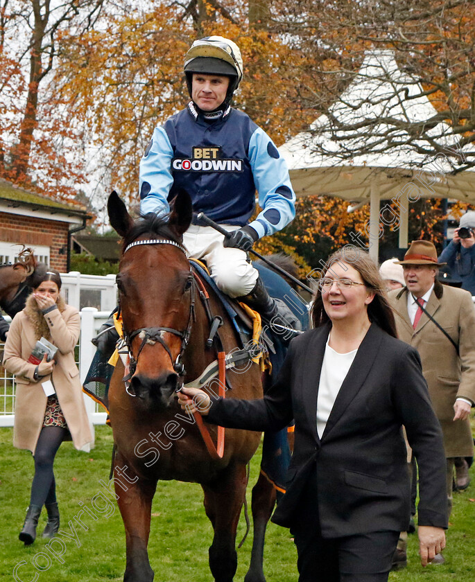 Edwardstone-0012 
 EDWARDSTONE (Tom Cannon) after The Betfair Tingle Creek Chase
Sandown 3 Dec 2022 - Pic Steven Cargill / Racingfotos.com