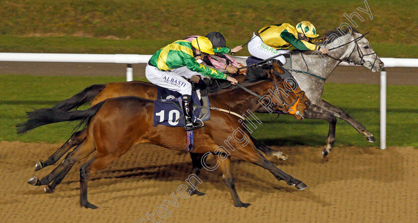 Lord-Riddiford-0005 
 LORD RIDDIFORD (right, Jason Hart) beats TOP BREEZE (centre) and POP DANCER (nearside) in The Betway Handicap
Wolverhampton 24 Nov 2020 - Pic Steven Cargill / Racingfotos.com