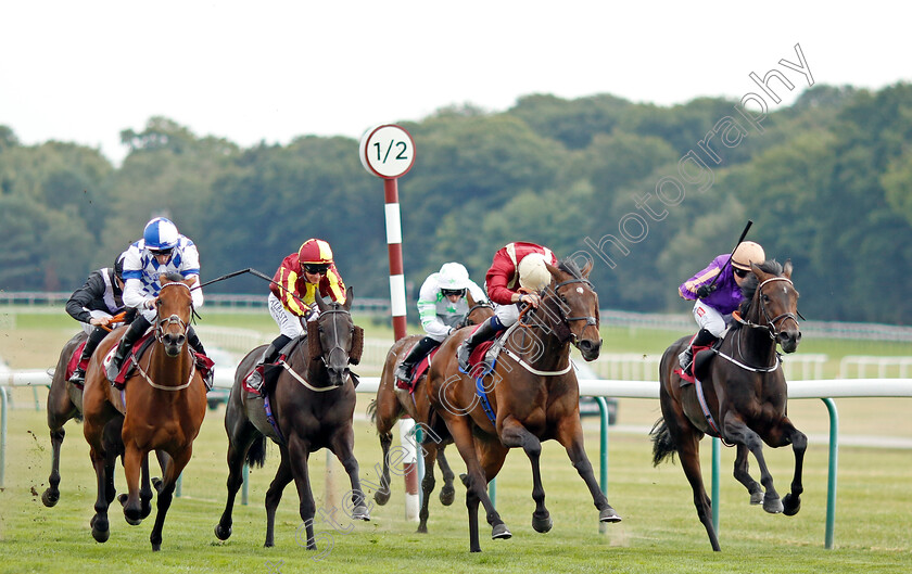 Mille-Miglia-0006 
 MILLE MIGLIA (2nd right, Kevin Stott) beats QOYA (right) in The Arete Fillies Handicap
Haydock 2 Sep 2022 - Pic Steven Cargill / Racingfotos.com