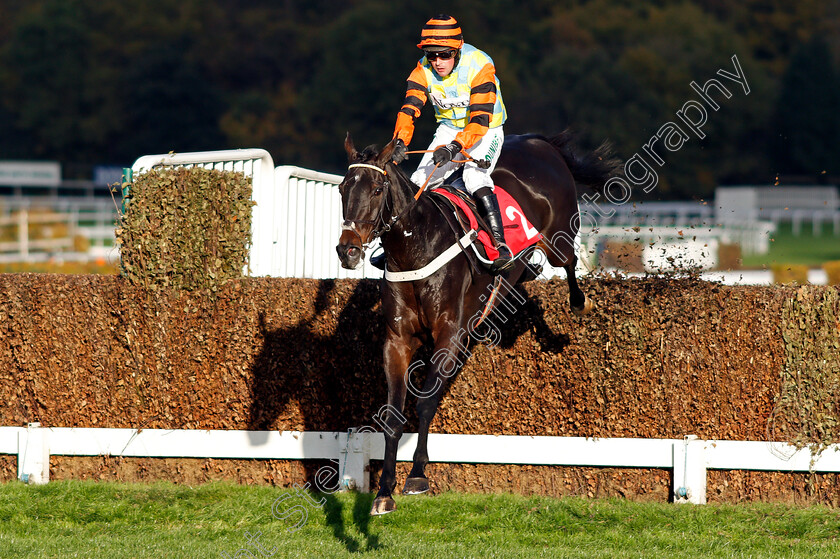 Might-Bite-0005 
 MIGHT BITE (Nico de Boinville) wins The 188bet Future Stars Intermediate Chase Sandown 12 Nov 2017 - Pic Steven Cargill / Racingfotos.com