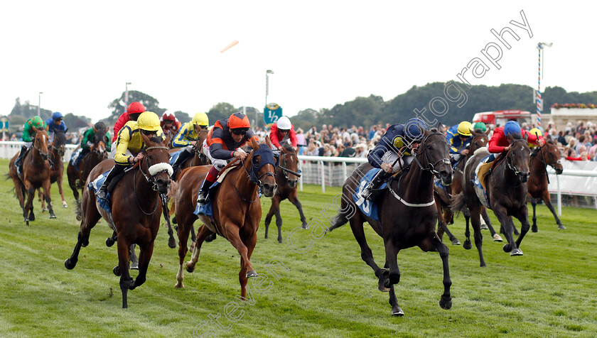 Crossing-The-Line-0002 
 CROSSING THE LINE (Oisin Murphy) beats MOVE SWIFTLY (left) and BETTY F (2nd left) in The British Stallion Studs EBF Fillies Handicap
York 23 Aug 2018 - Pic Steven Cargill / Racingfotos.com