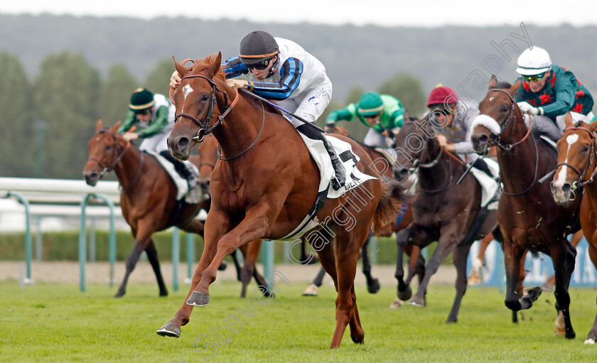 Metropolitan-0002 
 METROPOLITAN (A Pouchin) wins the Prix de Montaigu
Deauville 12 Aug 2023 - Pic Steven Cargill / Racingfotos.com