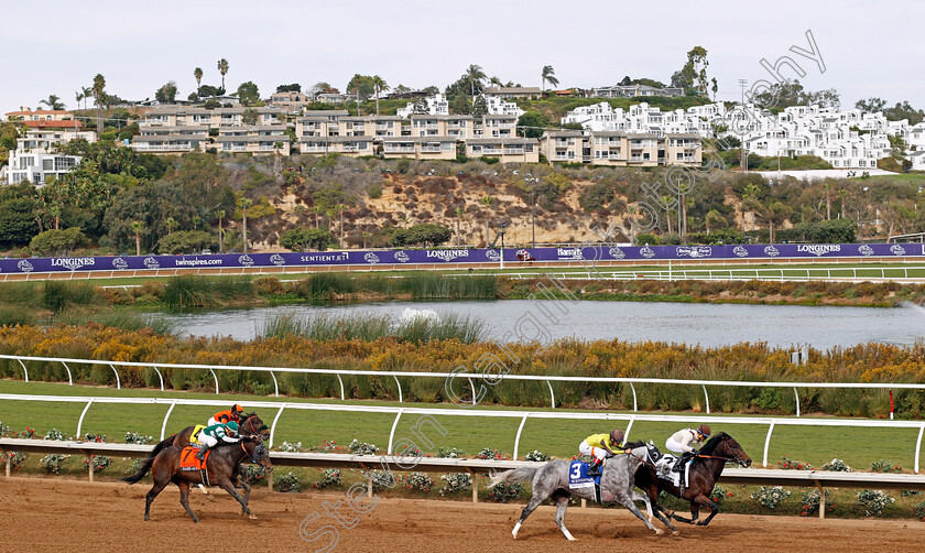 Destin-0003 
 DESTIN (2nd right, John Velazquez) beats INFOBEDAD (right) in The Marathon Stakes Del Mar USA 3 Nov 2017 - Pic Steven Cargill / Racingfotos.com