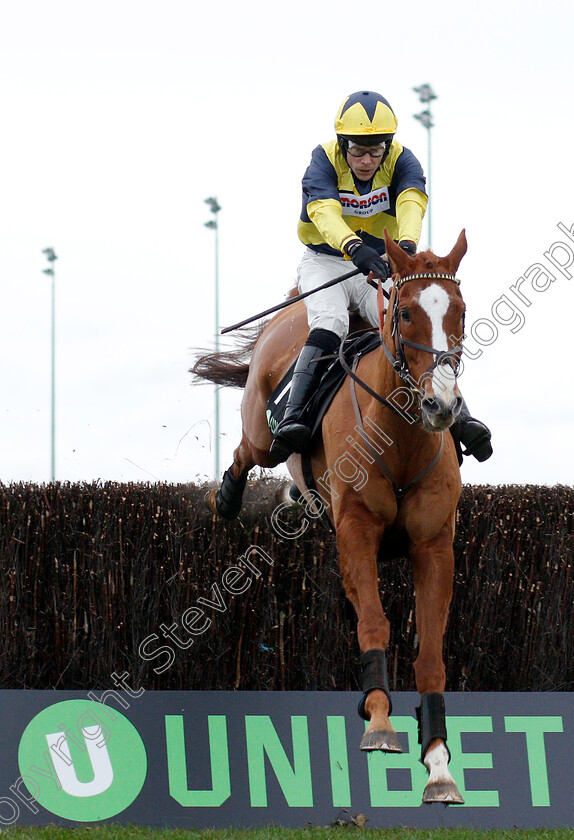 Glen-Rocco-0003 
 GLEN ROCCO (James Davies) wins The Unibet Handicap Chase
Kempton 12 Jan 2019 - Pic Steven Cargill / Racingfotos.com