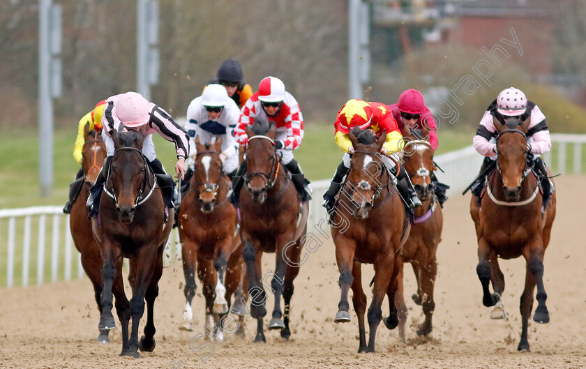 Kingdom-Come-0002 
 KINGDOM COME (2nd right, Rossa Ryan) beats FINAL VOYAGE (left) in The Betmgm Lincoln Trial Handicap
Wolverhampton 9 Mar 2024 - Pic Steven Cargill / Racingfotos.com