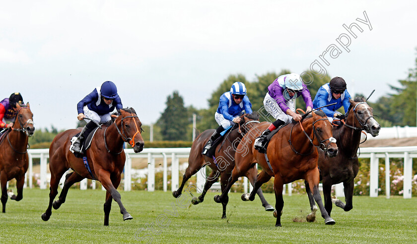 Mohawk-King-0003 
 MOHAWK KING (left, Pat Dobbs) beats CHURCHILL BAY (2nd right) and MAYAAS (right) in The Anders Foundation British EBF Crocker Bulteel Maiden Stakes
Ascot 25 Jul 2020 - Pic Steven Cargill / Racingfotos.com