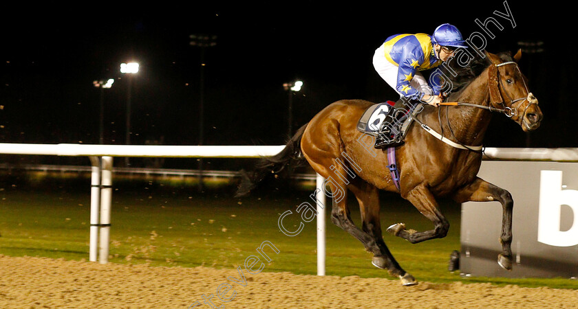 Aircraft-Carrier-0003 
 AIRCRAFT CARRIER (Martin Harley) wins The Betway Stayers Handicap
Wolverhampton 10 Dec 2018 - Pic Steven Cargill / Racingfotos.com