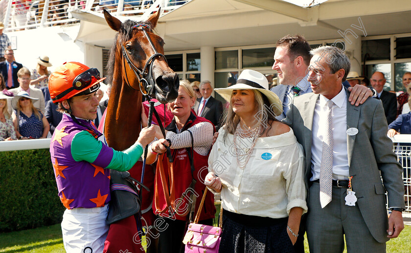 Lady-Bowthorpe-0015 
 LADY BOWTHORPE (Kieran Shoemark) with William Jarvis and Emma Banks after The Qatar Nassau Stakes
Goodwood 29 Jul 2021 - Pic Steven Cargill / Racingfotos.com