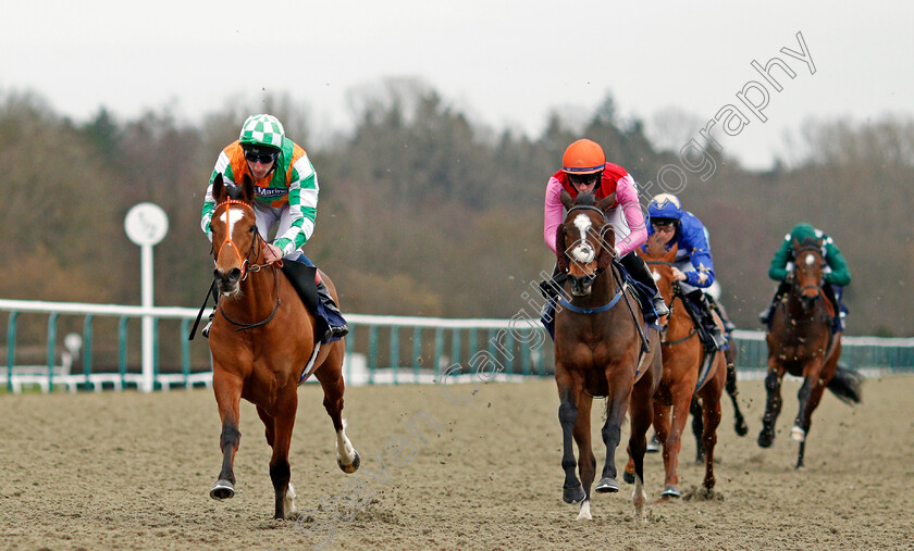 Classy-Dame-0002 
 CLASSY DAME (left, Adam Kirby) beats BABY SHAM (right) in The Get Your Ladbrokes Daily Odds Boost Handicap
Lingfield 19 Feb 2021 - Pic Steven Cargill / Racingfotos.com