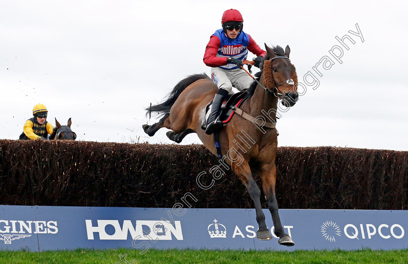 Threeunderthrufive-0003 
 THREEUNDERTHRUFIVE (Harry Cobden) wins The Injured Jockeys Fund Ambassadors Programme Swinley Handicap Chase
Ascot 17 Feb 2024 - Pic Steven Cargill / Racingfotos.com