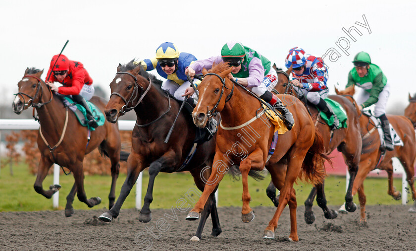 Lihou-0004 
 LIHOU (right, FRan Berry) beats KINKS (centre) in The Betfred TV British Stallion Studs EBF Novice Stakes Kempton 7 Apr 2018 - Pic Steven Cargill / Racingfotos.com