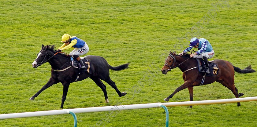 Monopolise-0003 
 MONOPOLISE (Saffie Osborne) beats SPIORADALTA (right) in The Watch Racing TV Free For 31 Days Nursery
Newmarket 29 Oct 2022 - Pic Steven Cargill / Racingfotos.com