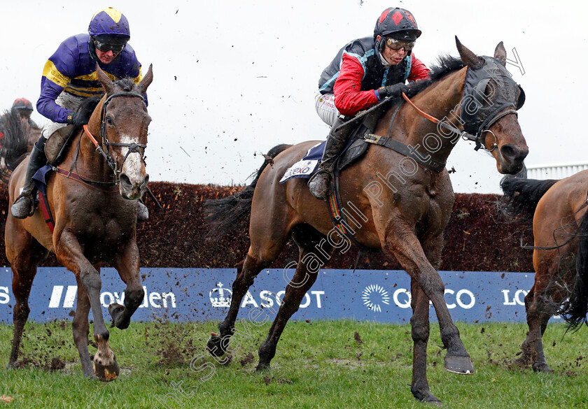 J ai-Froid-and-Corach-Rambler 
 J'AI FROID (right, Max Kendrick) with CORACH RAMBLER (left, Derek Fox)
Ascot 19 Feb 2022 - Pic Steven Cargill / Racingfotos.com