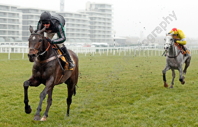 Altior-0006 
 ALTIOR (Nico de Boinville) beats POLITOLOGUE (right) in The Betfair Exchange Chase Newbury 10 Feb 2018 - Pic Steven Cargill / Racingfotos.com