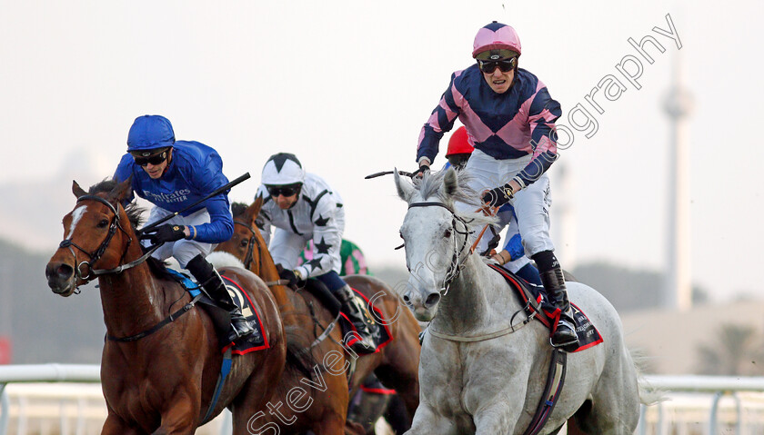 Lord-Glitters-0001 
 LORD GLITTERS (right, Jason Watson) beats BARNEY ROY (left) in The Bahrain International Trophy
Sakhir Racecourse, Bahrain 19 Nov 2021 - Pic Steven Cargill / Racingfotos.com