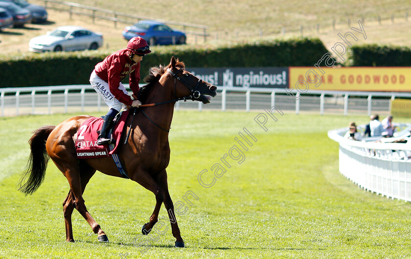 Lightning-Spear-0001 
 LIGHTNING SPEAR (Oisin Murphy) before winning The Qatar Sussex Stakes
Goowood 1 Aug 2018 - Pic Steven Cargill / Racingfotos.com