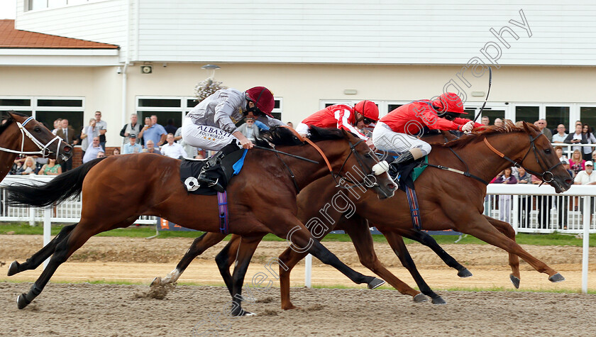 Majboor-0007 
 MAJBOOR (right, Liam Keniry) beats QAROUN (left) in The Old Speckled Hen Handicap
Chelmsford 30 Aug 2018 - Pic Steven Cargill / Racingfotos.com