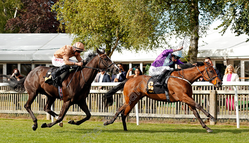 Rum-Cocktail-0004 
 RUM COCKTAIL (Adam Kirby) beats SENSE OF DUTY (left) in The Rich Energy Fillies Novice Stakes
Newmarket 6 Aug 2021 - Pic Steven Cargill / Racingfotos.com