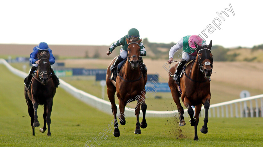 Brunnera-0001 
 BRUNNERA (right, James Doyle) beats PRINCESS NADIA (centre) in The Rich Energy Two Drinks One Taste Fillies Handicap
Newmarket 6 Aug 2021 - Pic Steven Cargill / Racingfotos.com